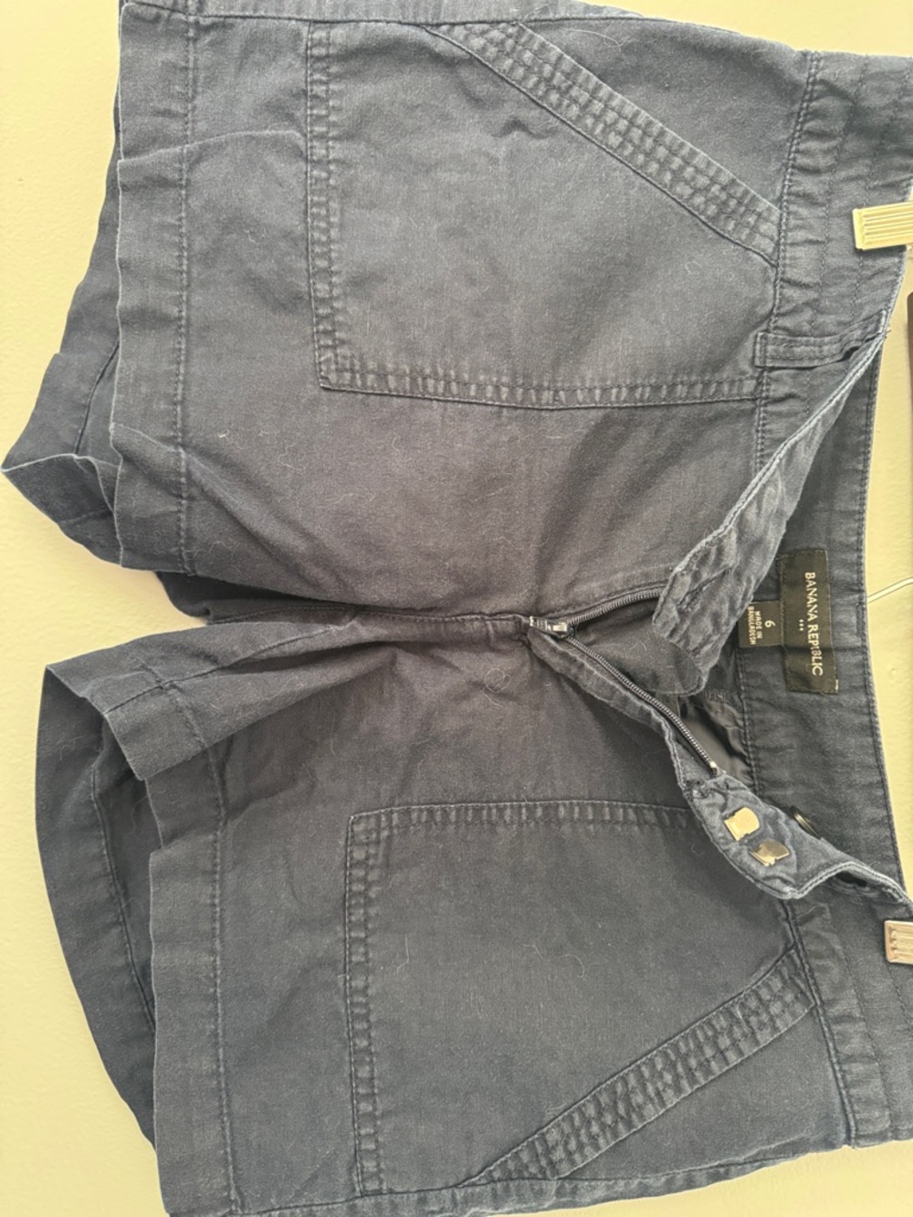 Banana Republic Dark Navy Cotton Utility Shorts